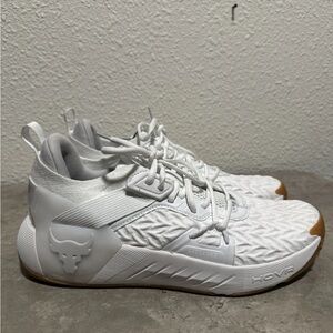 Under Armour Project Rock 6 UA White Training Shoes 3026534-100 Men's Size 10